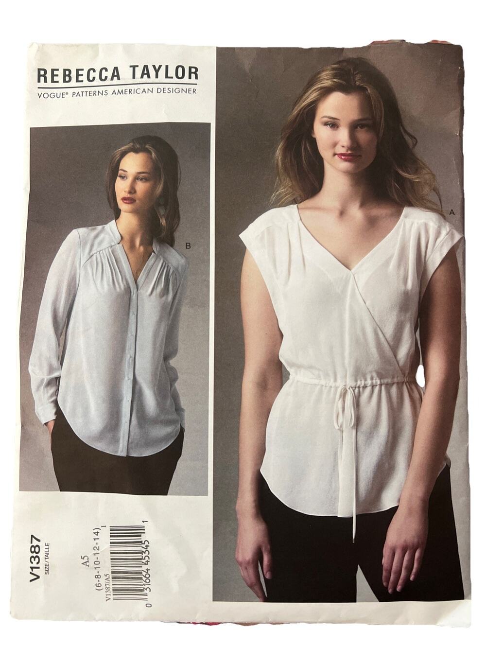 Vogue Sewing Pattern V1387 Women's Top Shirt Blouse with Variations